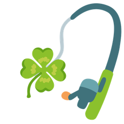 four leaf clover and fishing pole