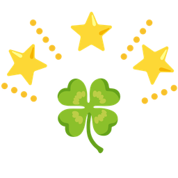 four leaf clover and glowing star