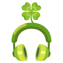 four leaf clover and headphone