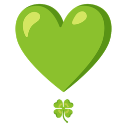four leaf clover and heart exclamation