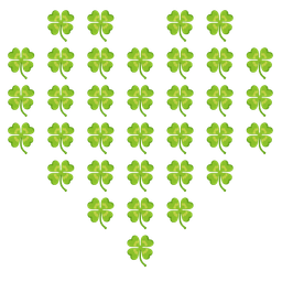 four leaf clover and heart suit