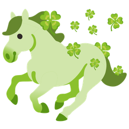 four leaf clover and horse