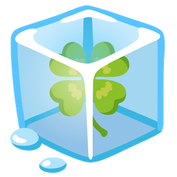 four leaf clover and ice
