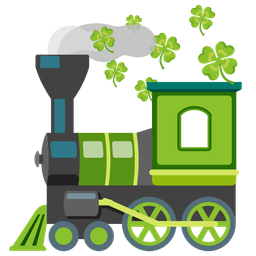 four leaf clover and locomotive