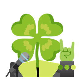 four leaf clover and microphone