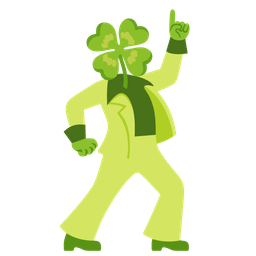 four leaf clover and mirror ball