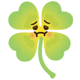 four leaf clover and nauseated face
