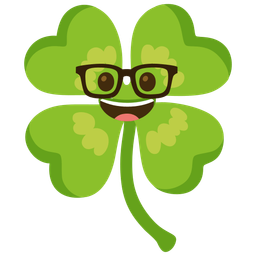 four leaf clover and nerd face