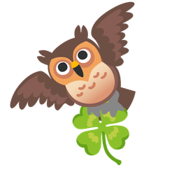 four leaf clover and owl
