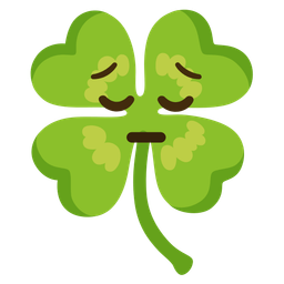 four leaf clover and pensive face