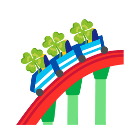four leaf clover and roller coaster