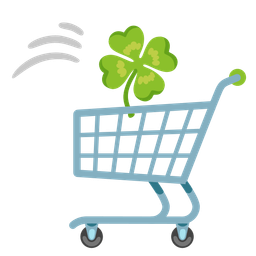 four leaf clover and shopping cart