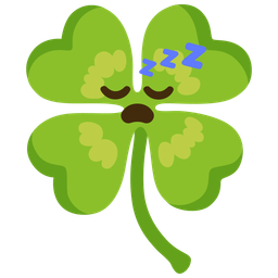 four leaf clover and sleeping face