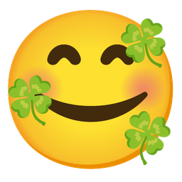 Four leaf clover and Smiling face with hearts