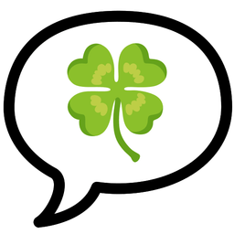 four leaf clover and speech balloon