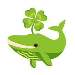 four leaf clover and spouting whale