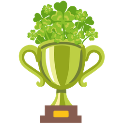 four leaf clover and trophy