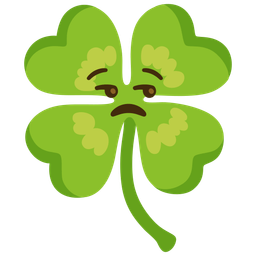 four leaf clover and unamused face