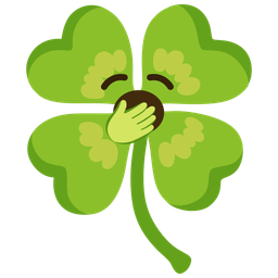 four leaf clover and yawning face