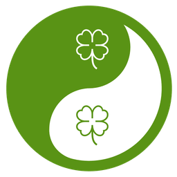 four leaf clover and yin yang