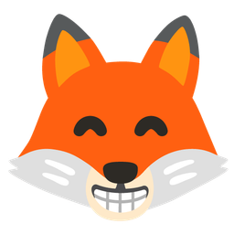 Fox and Beaming face with smiling eyes