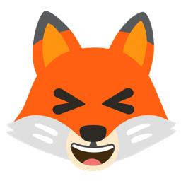 Fox and Grinning squinting face