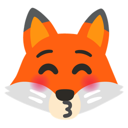 Fox and Kissing face with closed eyes