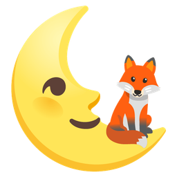Fox and Last quarter moon face