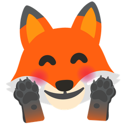 Fox and Smiling face with open hands