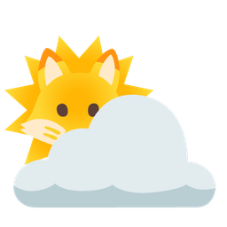 Fox and Sun behind cloud