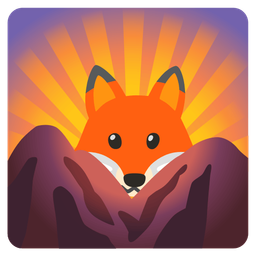 Fox and Sunrise over mountains