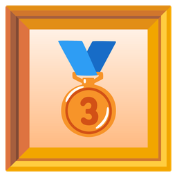 framed picture and 3rd place medal