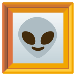 framed picture and alien