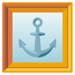 framed picture and anchor
