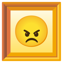 framed picture and angry face