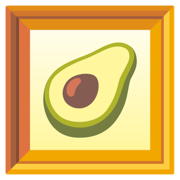 framed picture and avocado
