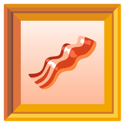 framed picture and bacon