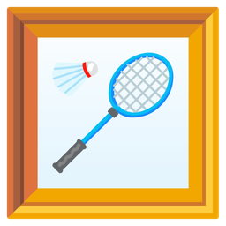 framed picture and badminton