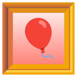 framed picture and balloon