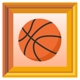 framed picture and basketball