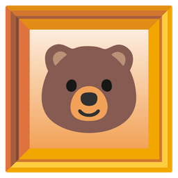 framed picture and bear