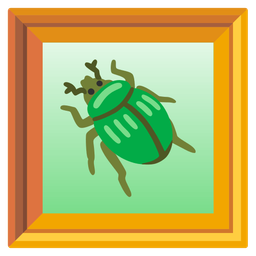 framed picture and beetle