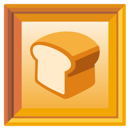 framed picture and bread