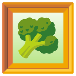 framed picture and broccoli