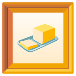 framed picture and butter