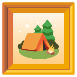 framed picture and camping
