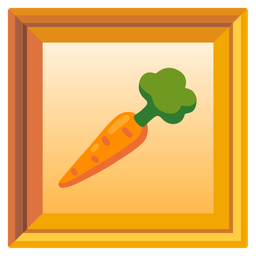 framed picture and carrot