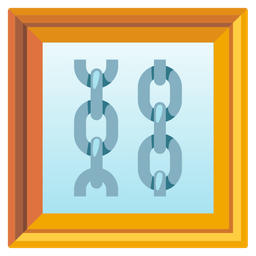 framed picture and chains