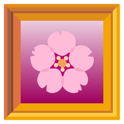 framed picture and cherry blossom