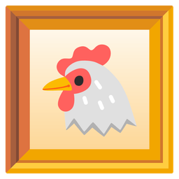 framed picture and chicken